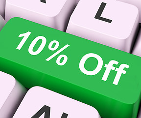 Image showing Ten Percent Off Key Means Discount Or Sale\r