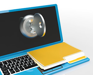 Image showing Key And File On Computer Shows Protect Password Or Unlocking