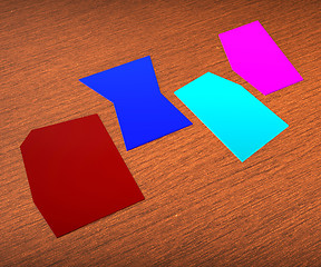 Image showing Four Blank Paper Slips Show Copyspace For 4 Letter Word