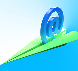 Image showing At Sign Aeroplane Shows Web Mailing Communication