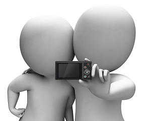 Image showing Couple Portrait Photo Shows Camera Self Photo Snapshot