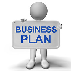 Image showing Business Plan Sign Showing Mission And Organizing