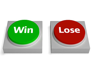 Image showing Win Lose Buttons Show Winning Or Losing