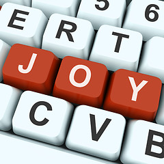 Image showing Joy Key Shows Fun Or Happiness\r