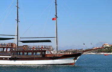 Image showing Tourist ship on the sea  