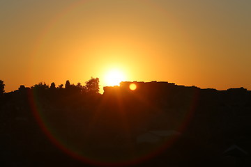 Image showing Beautiful sunset in the sky  