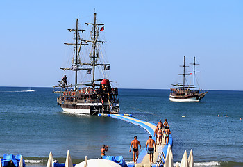 Image showing Tourist ship on the sea  
