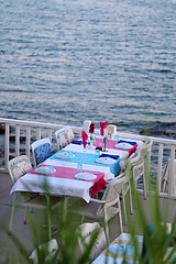 Image showing Beautiful table the restaurant  