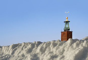 Image showing Winter image of Stockholm city hall