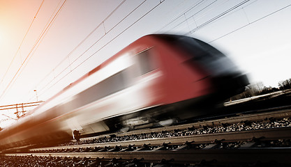 Image showing Fast train with motion blur