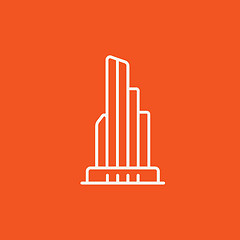 Image showing Skyscraper office building line icon.