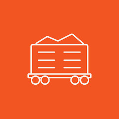 Image showing Cargo wagon line icon.