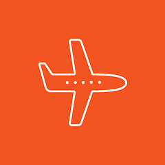 Image showing Flying airplane line icon.