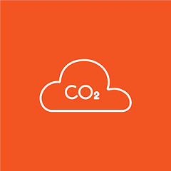 Image showing CO2 sign in cloud line icon.