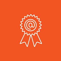 Image showing Award with at sign line icon.