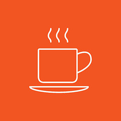 Image showing Cup of hot drink line icon.