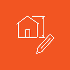 Image showing House design line icon.