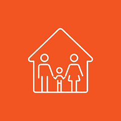 Image showing Family house line icon.