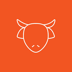 Image showing Cow head line icon.