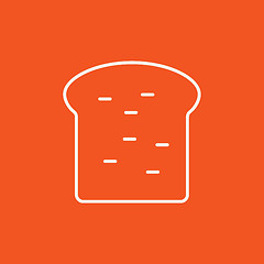 Image showing Single slice of bread line icon.