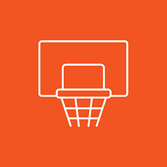 Image showing Basketball hoop line icon.