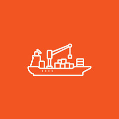 Image showing Cargo container ship line icon.