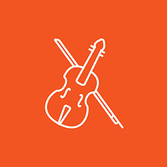 Image showing Violin with bow line icon.