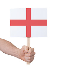 Image showing Hand holding small card - Flag of England