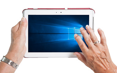 Image showing HEERENVEEN, NETHERLANDS, June 6, 2015: Tablet computer with Wind