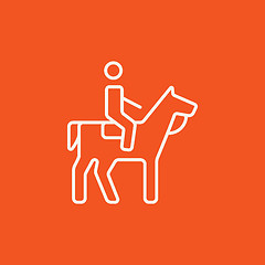 Image showing Horse riding line icon.