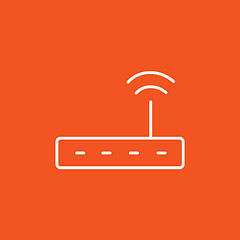 Image showing Wireless router line icon.