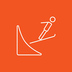 Image showing Ski jumping line icon.