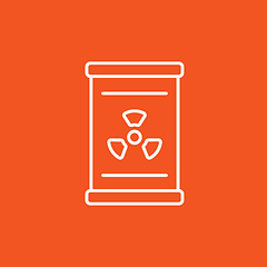 Image showing Barrel with ionizing radiation sign line icon.