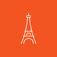 Image showing Eiffel Tower line icon.