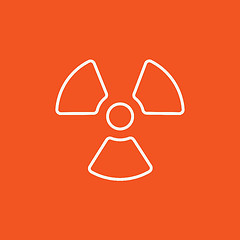 Image showing Ionizing radiation sign line icon.