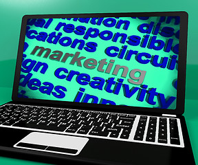 Image showing Marketing Screen Means Advertise And Sell Brand