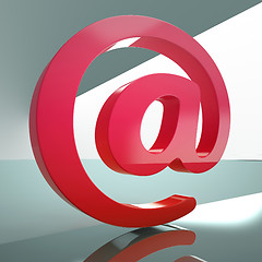 Image showing At Sign Means E-mail Symbol For Message