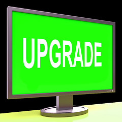 Image showing Upgrade Screen Means Improve Upgraded Or Update
