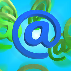 Image showing At Sign Shows E-mail Symbol Send Mail