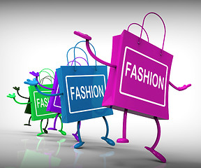 Image showing Fashion Bags Represent Trends, Shopping, and Designs