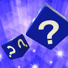 Image showing Question Mark Dice Background Showing Confusion