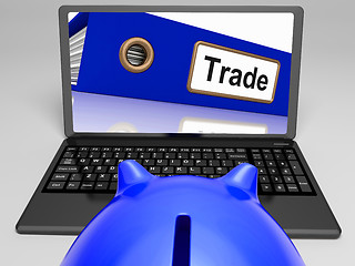 Image showing Trade Laptop Shows Internet Trading And Transactions