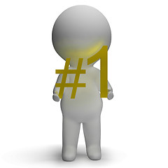 Image showing Number One 3d Character Showing First Place