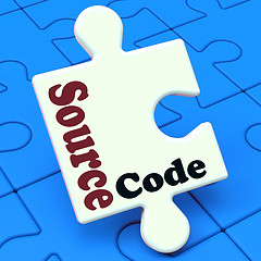 Image showing Source Code Puzzle Shows Software Program Or Programming 