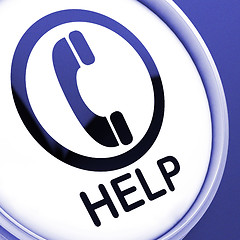 Image showing Help Button Shows Call For Advice Or Assistance