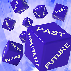 Image showing Past, Present, Future Dice Showing Forecasts 