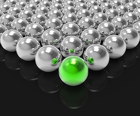 Image showing Leading Metallic Ball Shows Leadership Or Winning