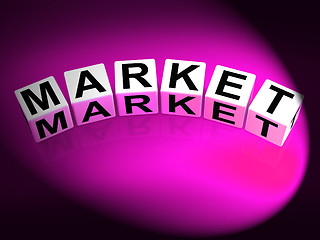 Image showing Market Dice Indicate Retail Promotions or Forex Trading