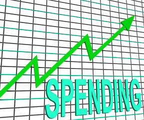 Image showing Spending Chart Graph Shows Increasing Expenditure Purchasing