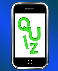 Image showing Quiz On Phone Means Test Quizzes Or Questions Online